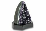 Sparkly Amethyst & Calcite Cluster With Wood Base - Uruguay #275639-2